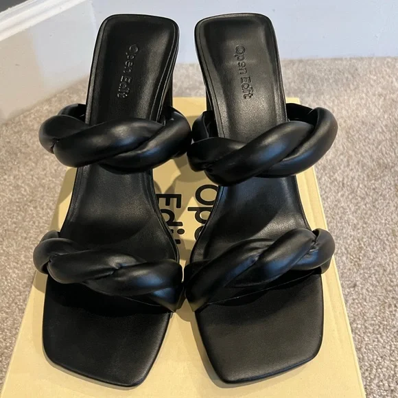 Open Edit | Shoes | Black 3 Inch Sandals Only Worn Once  display picture 3